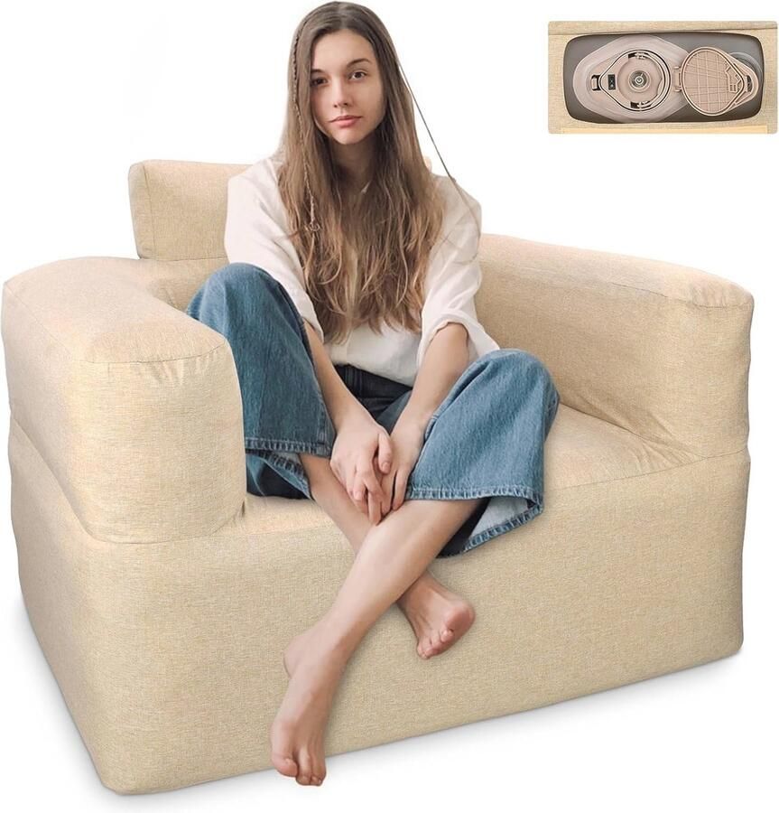 Opblaasbare bank voor binnen en buiten Draagbare ligstoel met elektrische pomp Ideaal voor camping en reizen