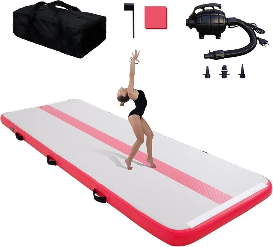 Opblaasbare Gymnastiek Mat 10 cm Hoog Tumbling Mat met Elektrische Luchtpomp voor Thuis en Gym