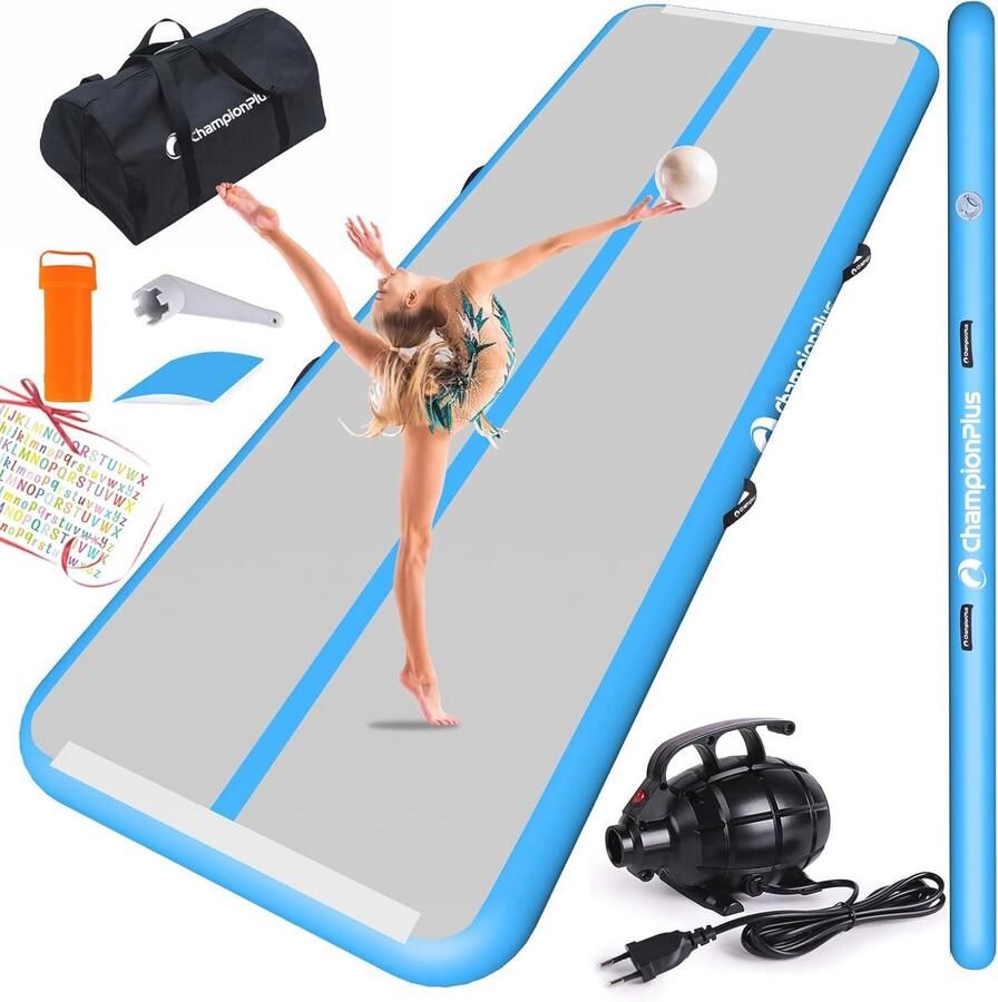 Opblaasbare Gymnastiek Mat 10ft 13ft 16ft 20ft Tumbling Mat met Luchtpomp voor Thuis Training
