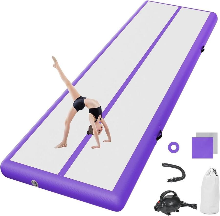 Opblaasbare gymnastiekmat 10 cm 20 cm Verkrijgbaar in lengtes van 3 m tot 12 m