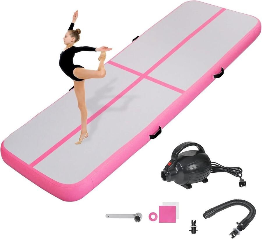 Opblaasbare gymnastiekmat 10 20 cm tumblingmat voor fitness yoga en outdoor activiteiten