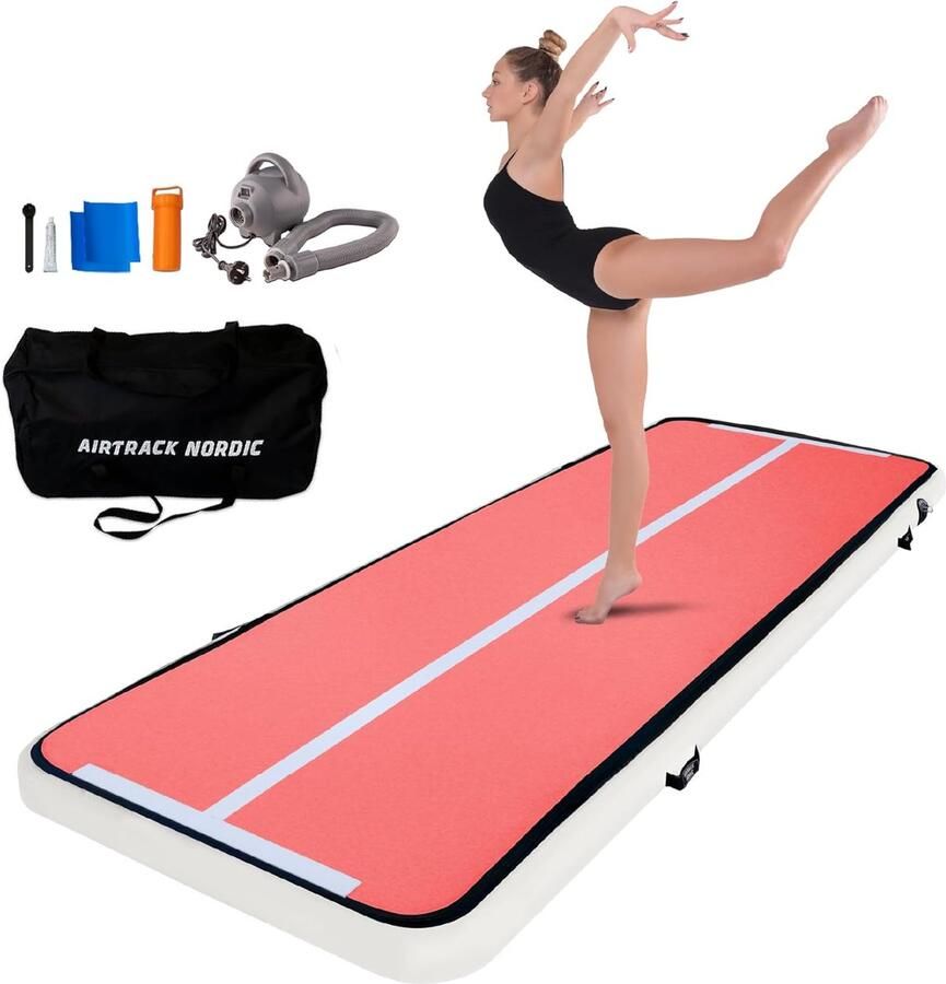 Opblaasbare gymnastiekmat 3 m 4 m 5 m 6 m 7 m 8 m met luchtpomp Duurzame en draagbare tuimelmat