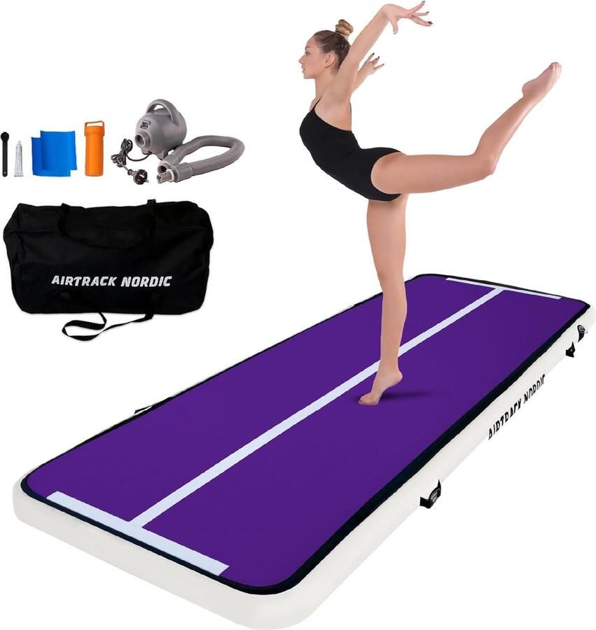 Opblaasbare Gymnastiekmat 3m Ideaal voor Yoga en Sport Duurzaam en Draagbaar