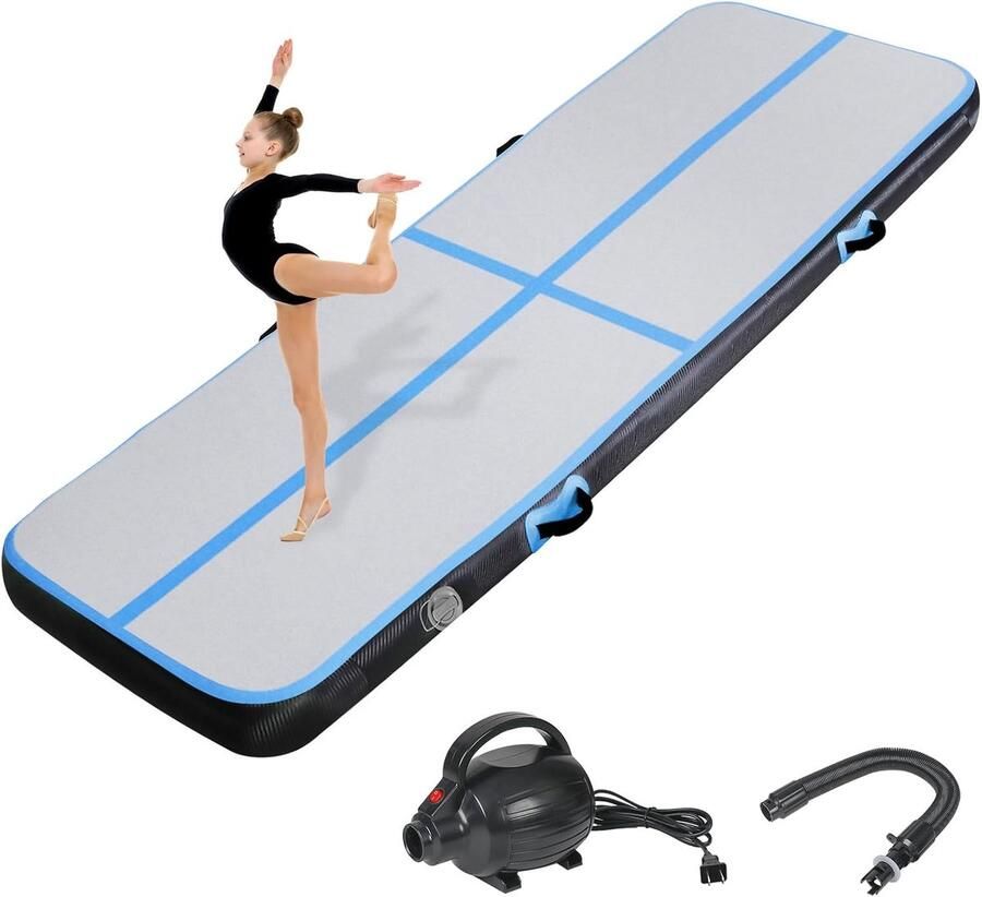 Opblaasbare Gymnastiekmat 4 m Antislip en Duurzaam Ideaal voor Fitness Yoga en Outdoor Activiteiten