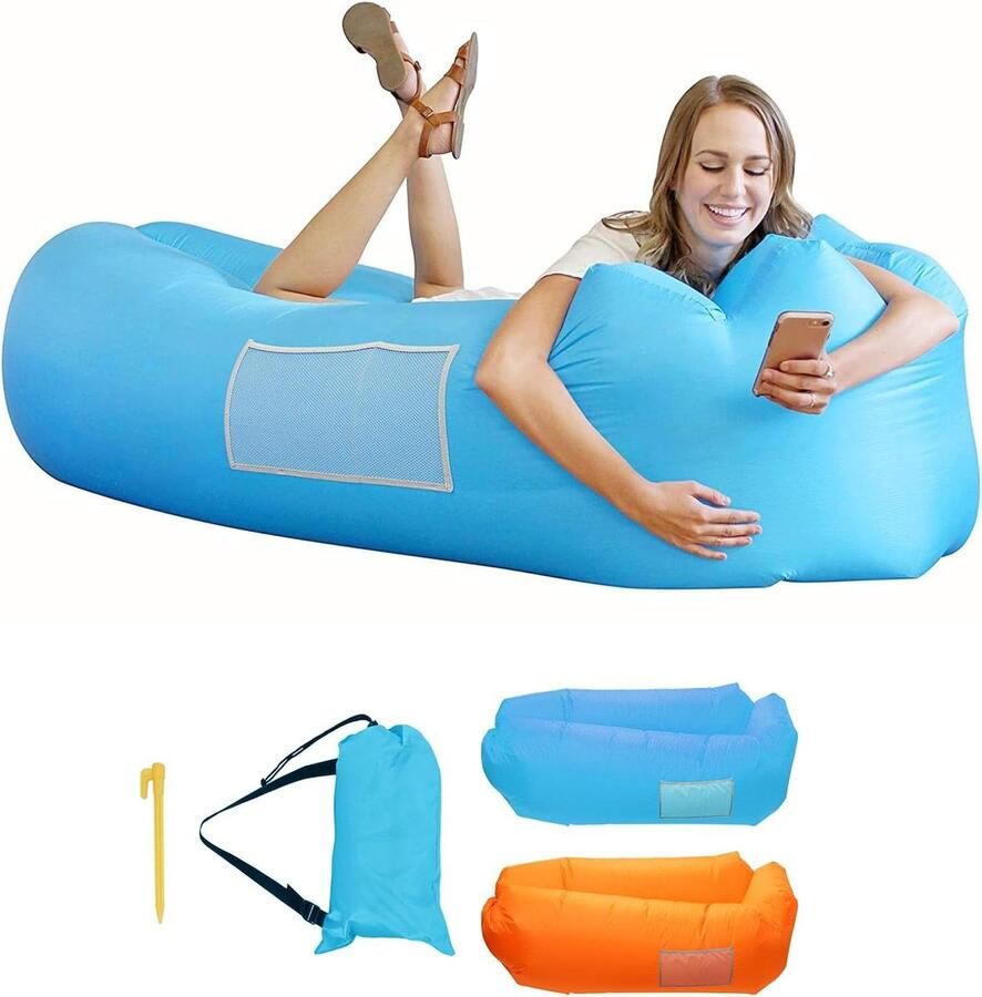 Opblaasbare ligstoel voor kamperen wandelen zwembad festivals