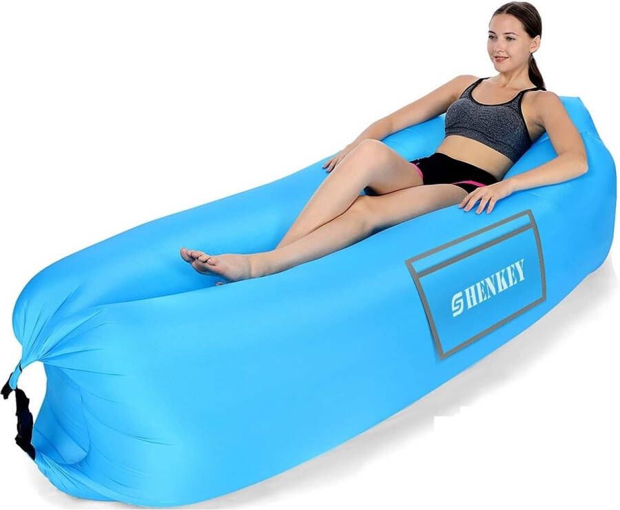 Opblaasbare ligstoel waterdichte luchtbank met draagbaar pakket luie ligstoel opblaasbare bank luchtbed voor reizen in de tuin kamperen wandelen zwembad- en strandfeesten