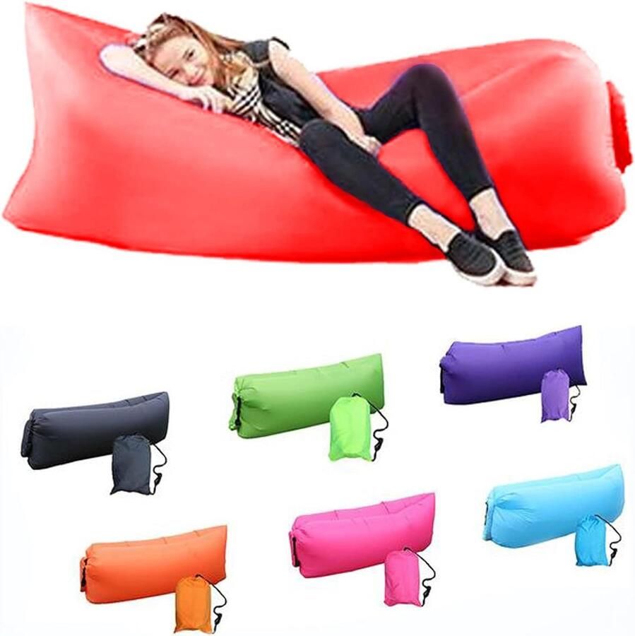 Opblaasbare luchtbank met draagtas draagbaar waterdicht opblaasbare luchtligstoel voor tuin oever van het meer strand camping en muziekfestivals