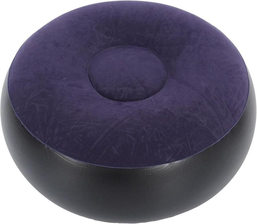 Opblaasbare Poef voor Thuiskantoor Camping en Reizen met Flocking Kruk Voetsteun
