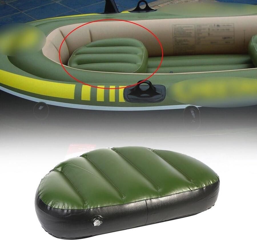 Opblaasbare PVC bootstoel Comfortabel zitkussen voor kajak en kano Waterdicht en lichtgewicht (kleur: groen)