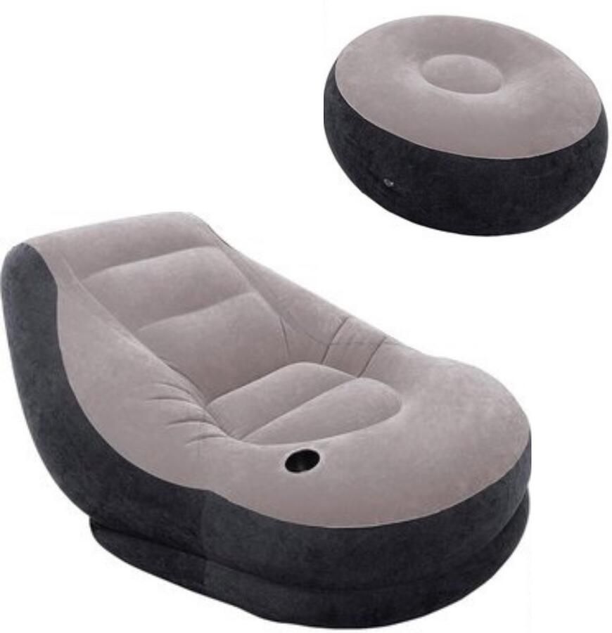 Opblaasbare Relaxstoel met Voetensteun – Comfortabele Loungebank voor Binnen & Buiten – Lichtgewicht & Snel Opblaasbaar