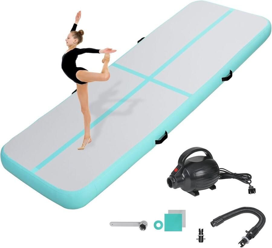 Opblaasbare Gymnastiekmat 10 20 cm Hoge Tumbling Mat voor Fitness Yoga en Buitenactiviteiten