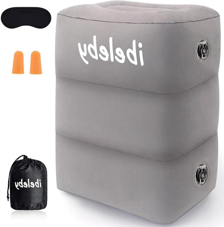 Opblaasbare vliegtuigvoetsteun voor kinderen Verstelbare hoogte Ideaal voor lange vluchten