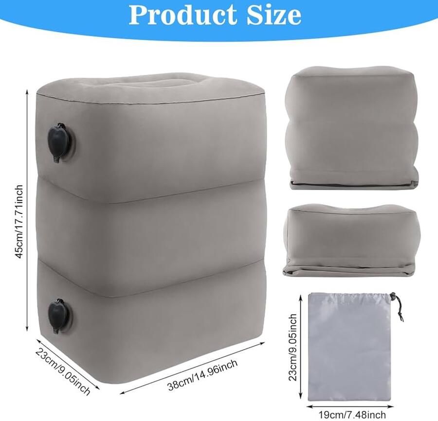 Opblaasbare Voetensteun Comfortabel en Praktisch 1 stuk Zacht PVC