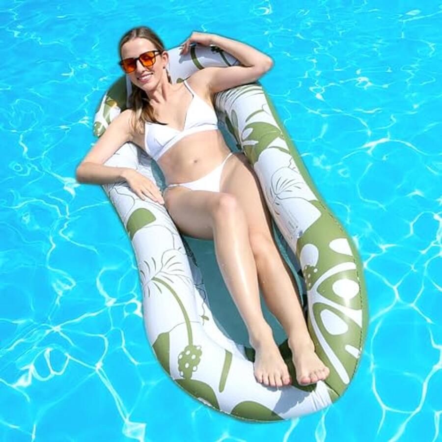 Opblaasbare waterhangmat Luchtmatras voor zwembad Zwevend luchtmatras met mesh 78 x 150 cm