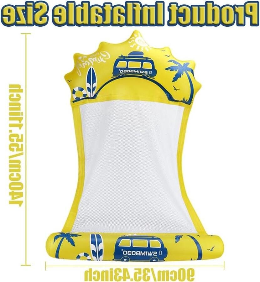 Opblaasbare Waterhangmat voor Zwembad 2 Stuks Luchtmatras en Luchtbed Waterspeelgoed Volwassenen en Kinderen waterhangmat