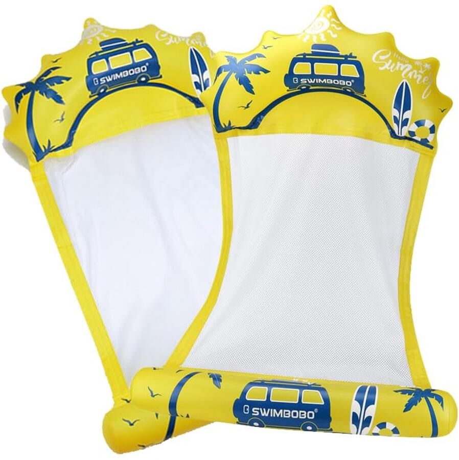 Opblaasbare Waterhangmat voor Zwembad 2 Stuks Luchtmatras voor Volwassenen en Kinderen