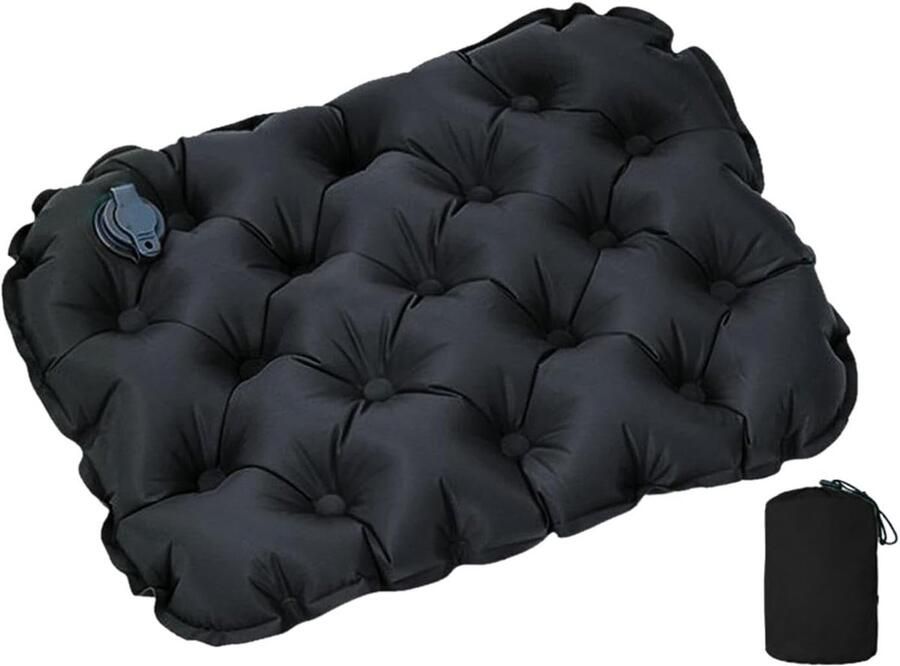 Opblaasbare zitkussens Stadionkussens Ultralicht waterdicht luchtkussen Draagbare buitenzitmat voor reizen kamperen boten concerten wandelen kantoorstoel vliegtuig Zwart