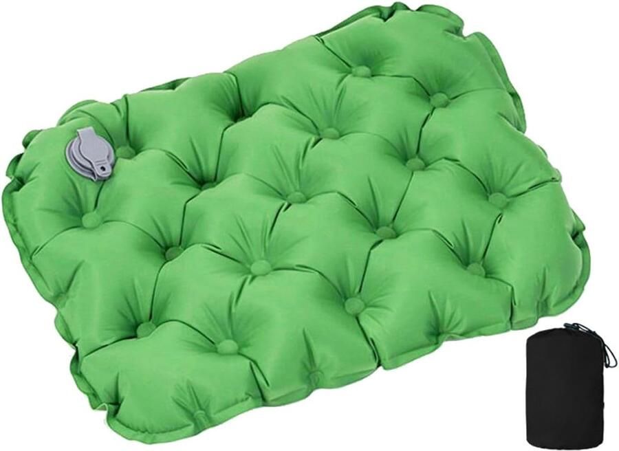 Opblaasbare zitkussens Stadionkussens Ultralicht waterdicht luchtkussen Draagbare buitenzitmat voor reizen kamperen boten concerten wandelen kantoorstoel vliegtuig Groen