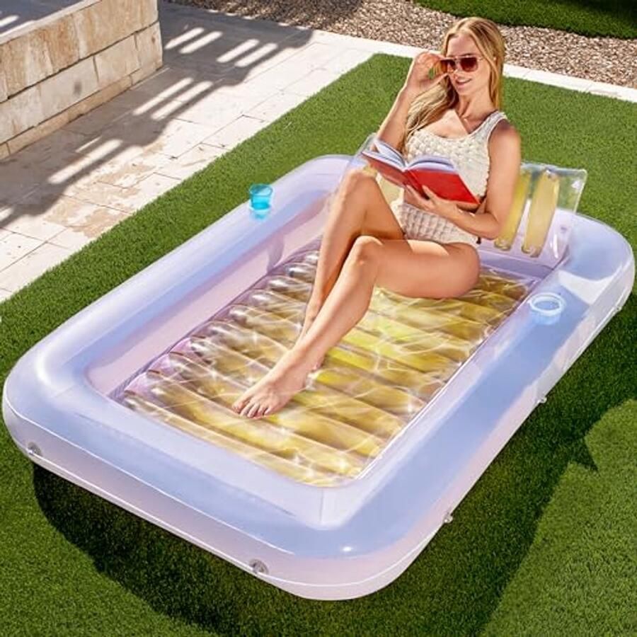 Opblaasbare zonnebad loungestoel 177 8 x 117 8 cm Persoonlijke zwembadligstoel voor volwassenen Ideaal voor zomer waterfeesten