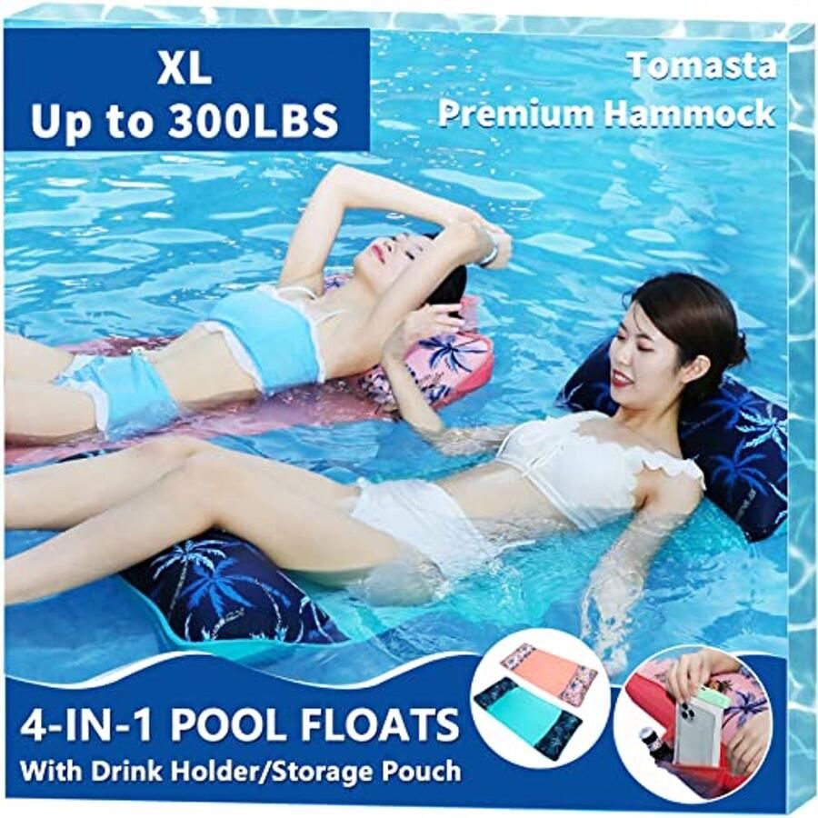Opblaasbare Zwembadvlotter voor Volwassenen 2 Pack Pool Float Hangmat met Opbergzak XL Drijfvermogen Perfect voor Zomerplezier