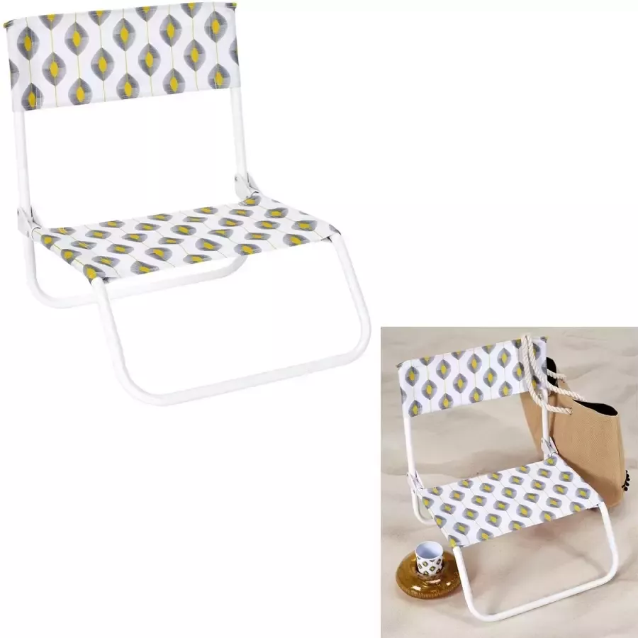 Opvouwbare stoel met leuke art deco print lage zit strandstoel klapstoel campingstoel vouwstoel tuinstoel balkonstoel draagbaar kerst cadeau tip