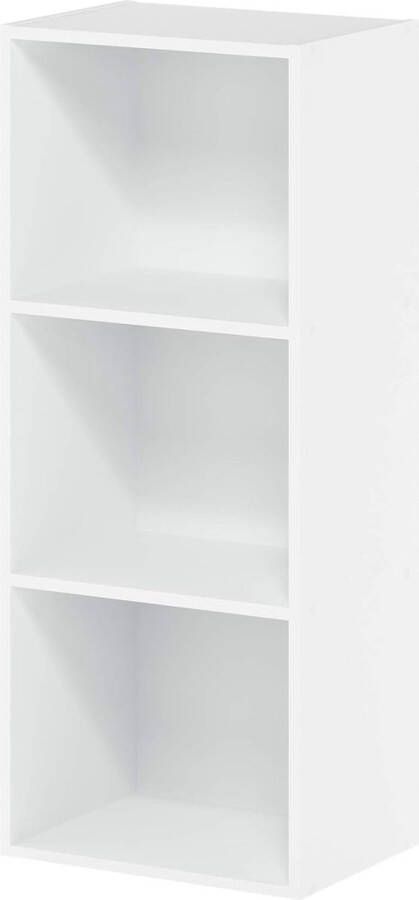 Open boekenkast met 3 vakken hout wit 30 5 x 23 6 x 80 cm