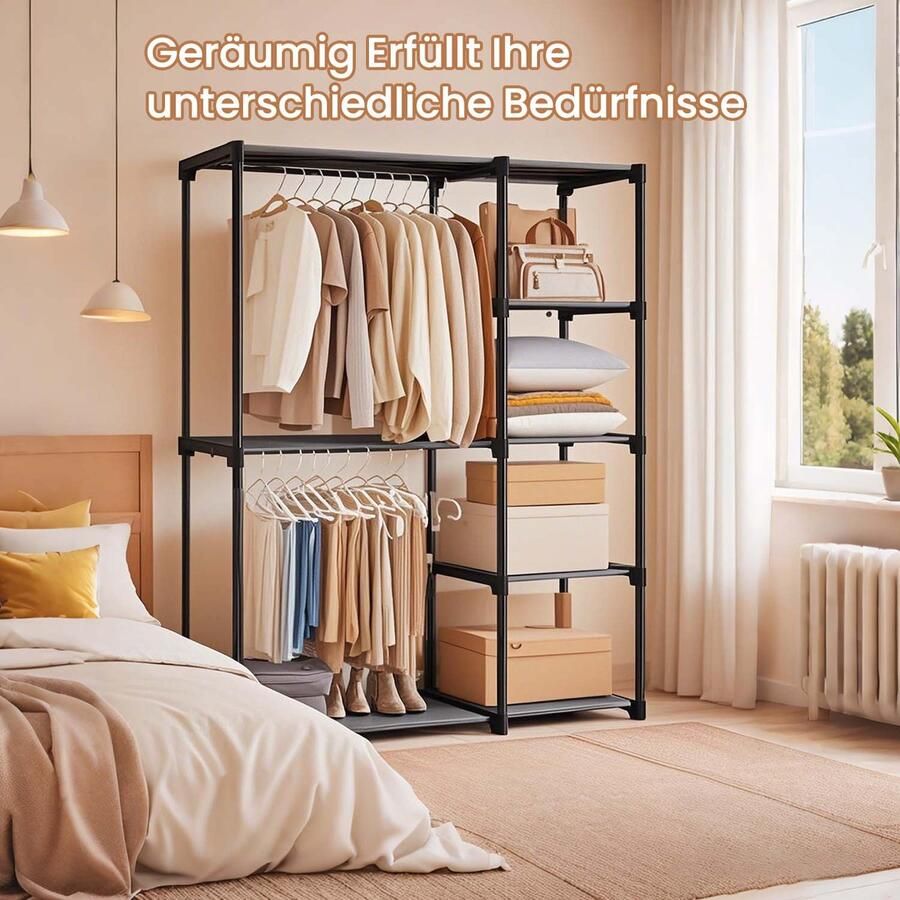 Open kledingkast kledingrek kledingroede