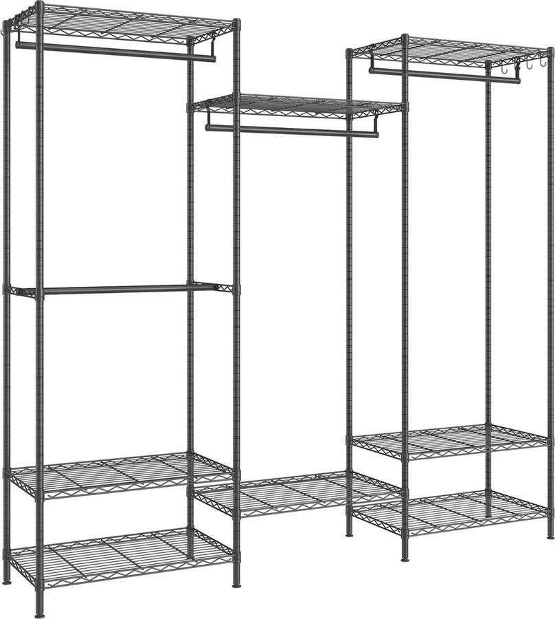 Open Kledingkast met Verstelbare Planken en Kledingrails – Duurzaam en Draagbaar Kledingrek