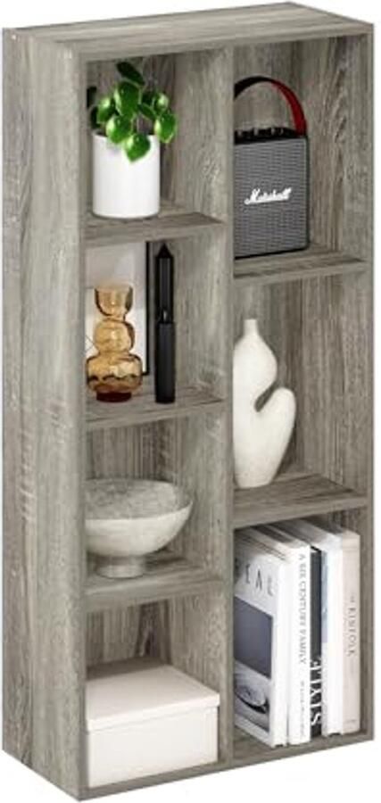 Open Plank Boekenkast met 7 Cubes Ruimtebesparend Design