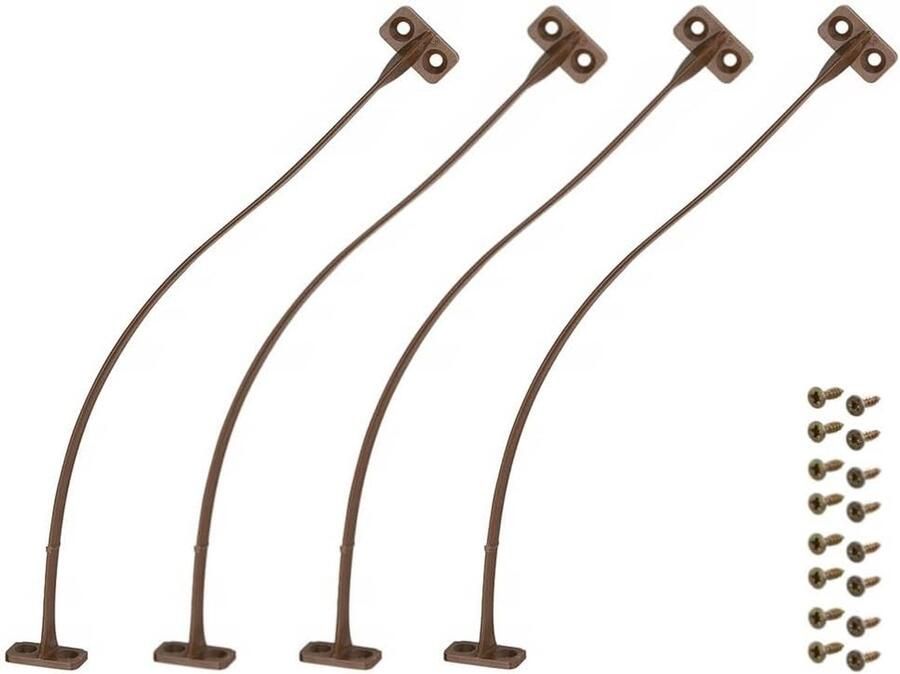 Openingsbegrenzer voor meubeldeuren geruisloze klephouder set van 4 bruin kunststof