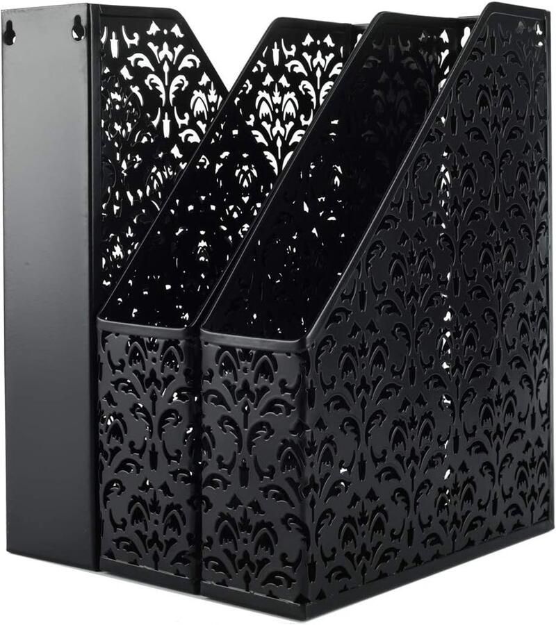 Opgeruimd bureau met A4-bestandshouder 3 stuks zwart metaal