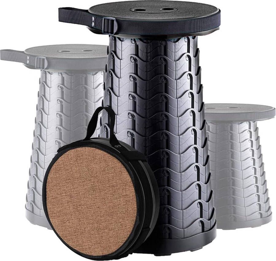 Opgewaardeerde opvouwbare kruk met draagvermogen 180 kg opvouwbare campingkruk met zacht kussen draagbare kruk ideaal voor binnen- en buitenactiviteiten