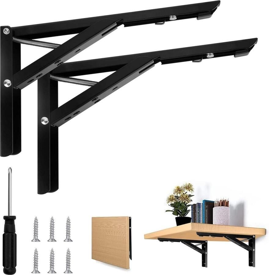 Opklapbare Console 290 mm Roestvrijstalen Inklapbaar Zwaar Gebruik Muur Tafel Plank Beugel Ruimtebesparend Plankbeugels klaptafel wandmontage