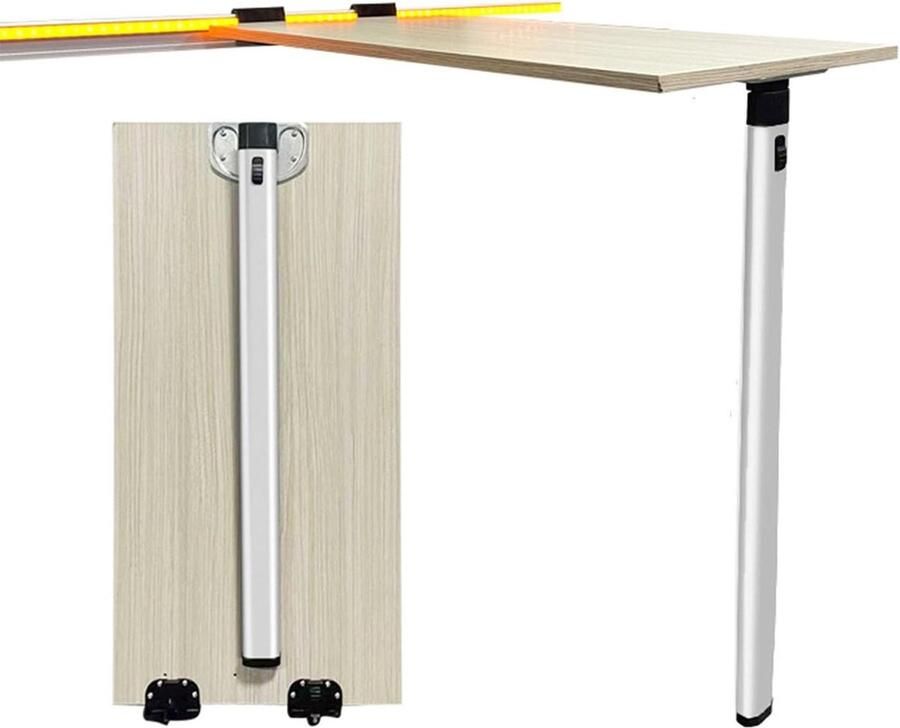 Opklapbare Tafelpoot met Schuifrail voor RV Caravan Verstelbaar en Draagbaar Aluminium Beugel met Dikker Tafelblad Camping en Reizen