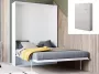 Opklapbed handmatige verticale opening 160x200cm Wit MALINA L 175 cm x H 209 cm x D 40 cm - Thumbnail 2