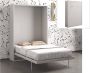 Opklapbed handmatige verticale opening 160x200cm Wit MALINA L 175 cm x H 209 cm x D 40 cm - Thumbnail 1