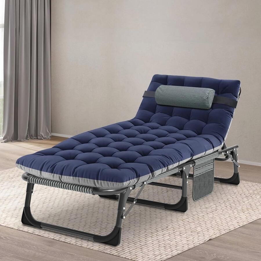 Opklapbed met Matras Compact en Ruimtebesparend Eenpersoons Campingbed 190 x 68 cm