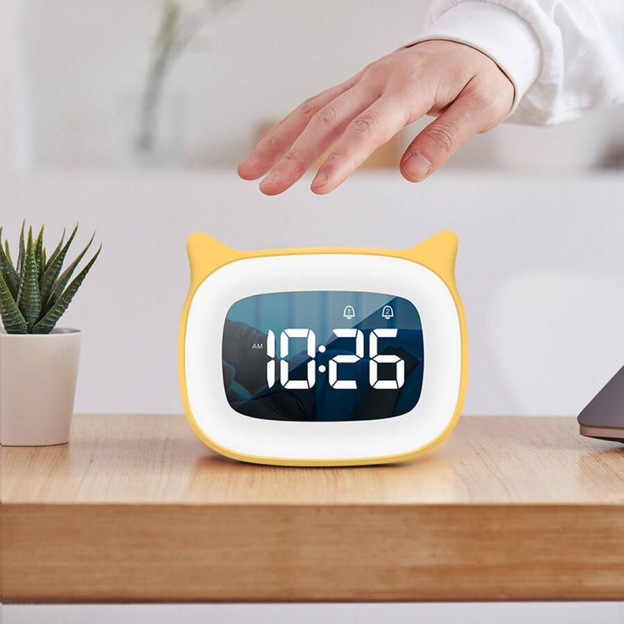 Oplaadbare Digitale Wekker Nachtlampje Touch Snooze Altijd Op Het Display Bureau Tafelklok 12 24H Dual Alarm Muziek Led Klok