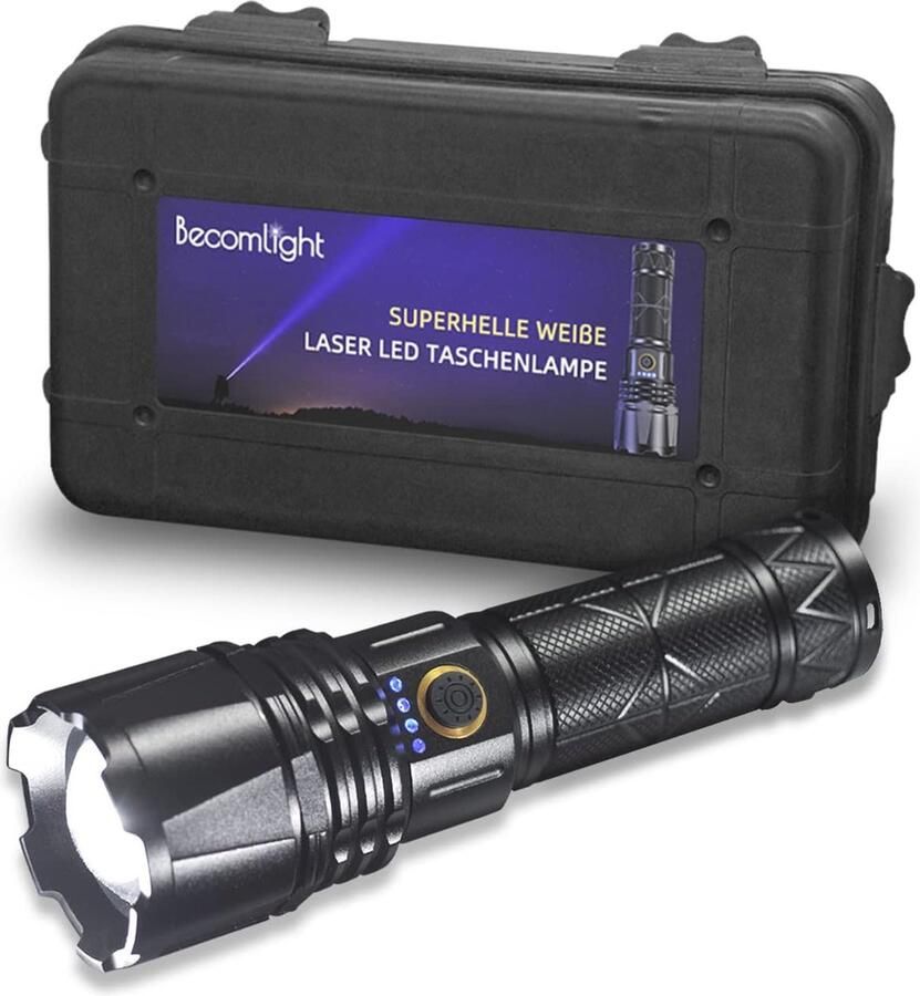 Oplaadbare LED Zaklamp 1500m Bereik 2000 Lumen Waterdicht 5000mAh Accu voor Outdoor en Noodgevallen