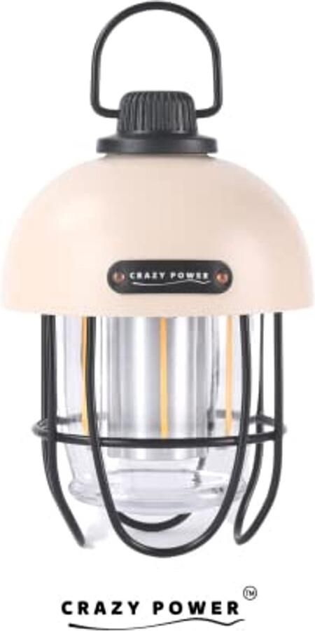 Oplaadbare Vintage Campinglantaarn met 4500 mAh Waterdichte LED Lamp voor Buiten en Tuin