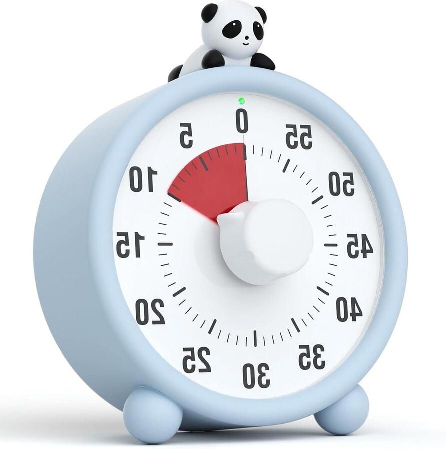 Oplaadbare visuele timer voor kinderen met pauzefunctie Geluids- en dempingsfunctie Siliconen behuizing Geschikt voor keuken klaslokaal vergaderingen Lichtblauw