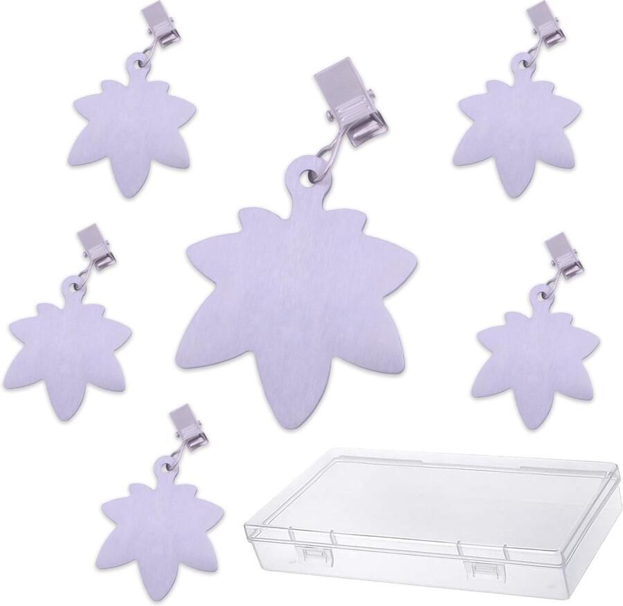 OPPKEPT Tafelkleedgewichten 6 stuks Tafelkleedgewichten met patroon en stalen tafelkleedklem voor het stevig bevestigen van tafelkleden voor picknicks en feesten in de buitenlucht