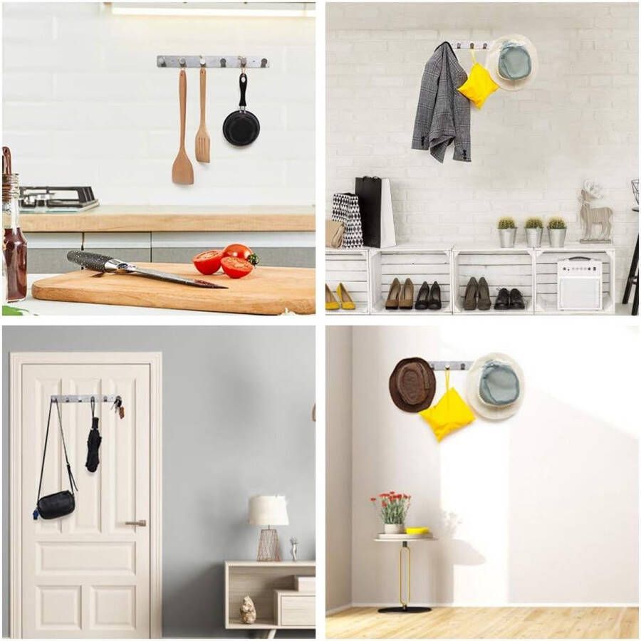 Opschroefbare kapstokhaak roestvrij staal roestvrije kapstok voor wandmontage opberghaak voor handdoek badjas hoed kleding sleutels