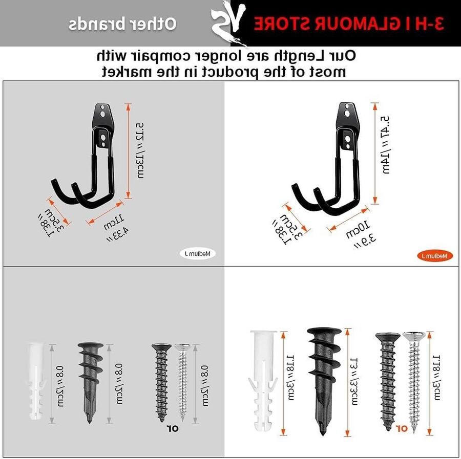 Opslag Haken 31 stuks Muurhaken Ladderhaken voor Garage Opslag Opknoping Organiseren Elektrisch Gereedschap Ladder Bulk Artikelen Zwart