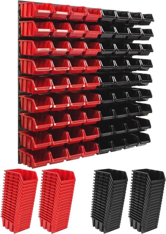 Opslagsysteem wandrek 772 x 780 mm Stapelboxen en Zichtopslag voor Werkplaatsen