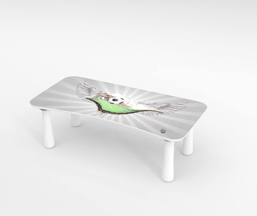 Opstapkruk voor kinderen houten badkruk kruk kindermeubel Football League 50 x 26 x 16 cm