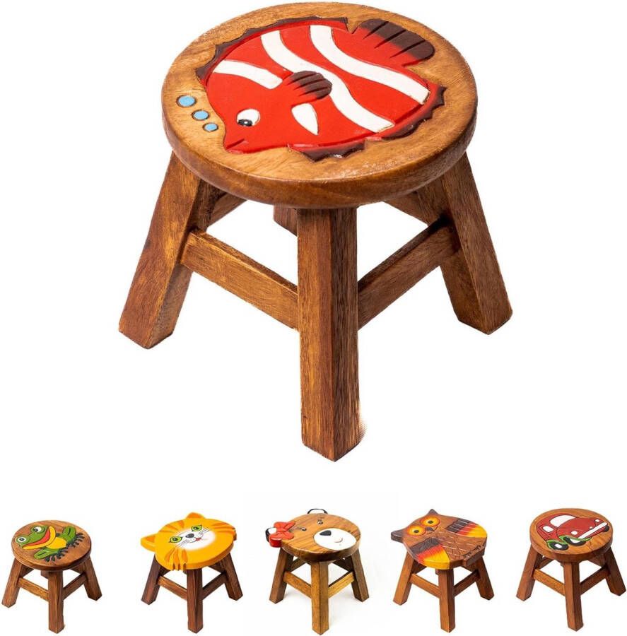 Opstapkruk voor kinderen van hout handgemaakt in premium kwaliteit houten trap van massief hout grote keuze aan ontwerpen als stoel voetenbank & kruk melkkruk plantenkruk