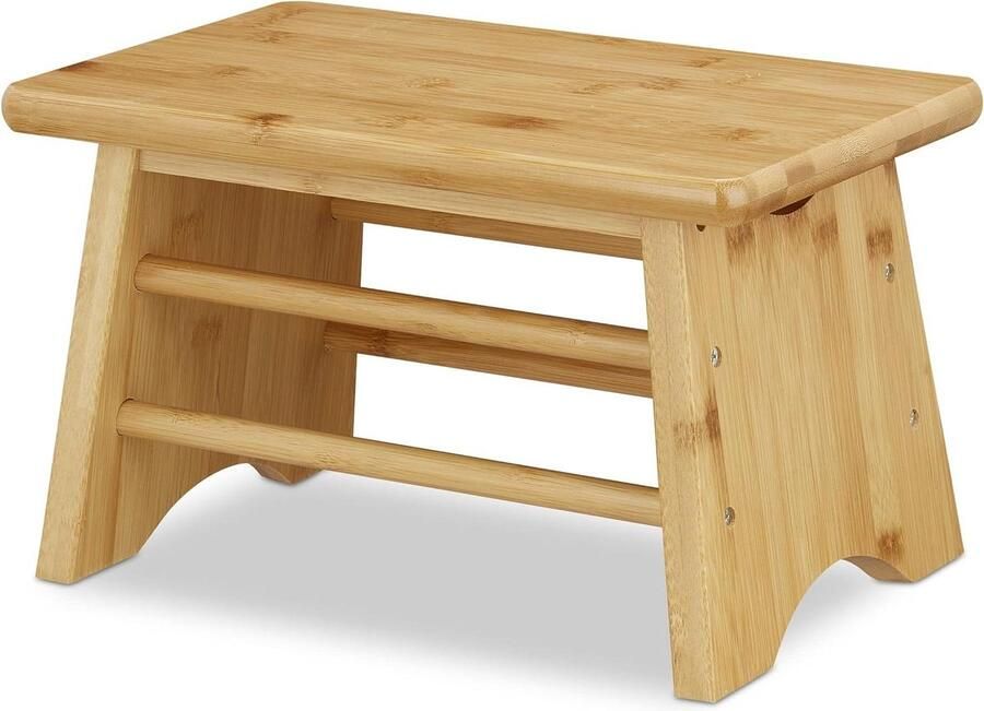 Opstapkrukje bamboe tot 100 kg Stevig voetenbankje kinderkruk Toilet hocker Natuur Afmetingen: 20x33x215 cm