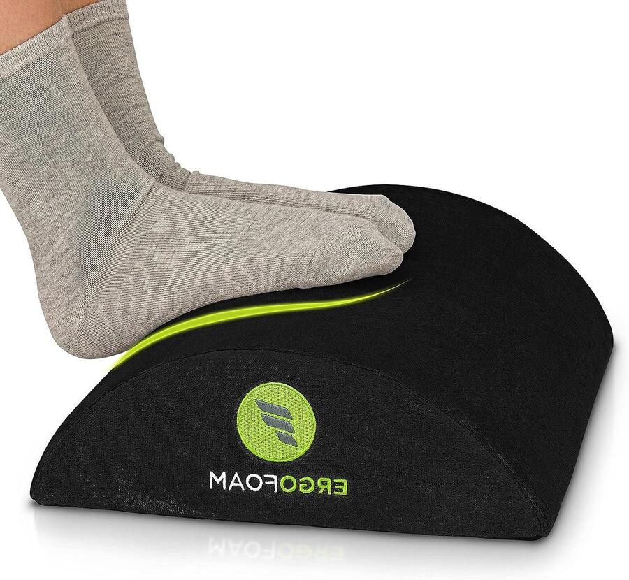 Optimale Bureau Voetensteun Premium Fluweel Zacht Schuim Comfortabele Voetenbank voor Rug Kniepijn Voetsteun Schommel Zwart