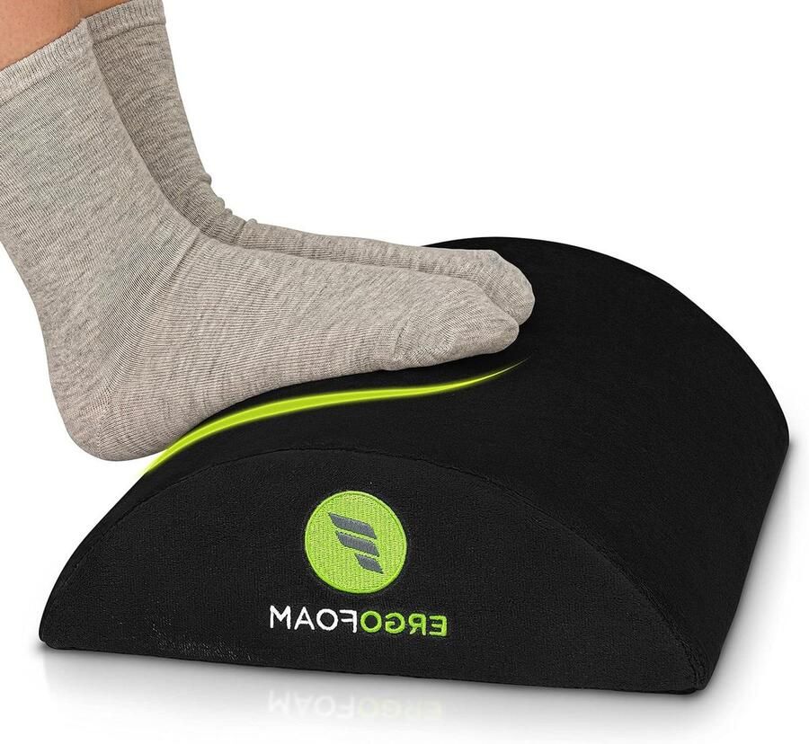 Optimale Voetensteun Premium Fluweel Zacht Schuim Meest Comfortabele Voetenbank ter Wereld voor Lumbale Wervelkolom Rug Kniepijn Voetsteun Schommel (Zwart)